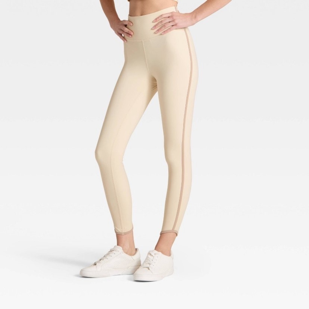 Women's High-Rise Contrast Piped 7/8
Leggings - JoyLab™ Tan/Taupe XL new